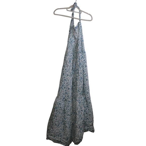 Loft Beach Blue Floral Maxi Halterneck Sundress Size XL - Picture 2 of 3